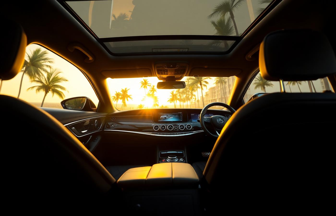 Mercedes-Benz S580 rented by Priya & Devan at Fairmont Orchid